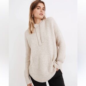 Madewell Wilmington Hoodie Sweater Wool Blend Cozy Cream Sweater Small Warm